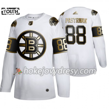Dětské Hokejový Dres Boston Bruins David Pastrnak 88 Adidas 2019-2020 Golden Edition Bílá Authentic
